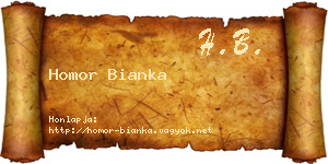 Homor Bianka névjegykártya