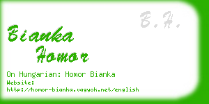 bianka homor business card